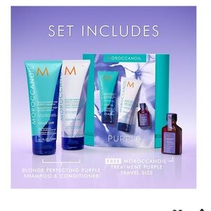 Moroccanoil Blonde Perfecting Purple Shampoo And Conditioner Bundle NEW 6.7 Oz